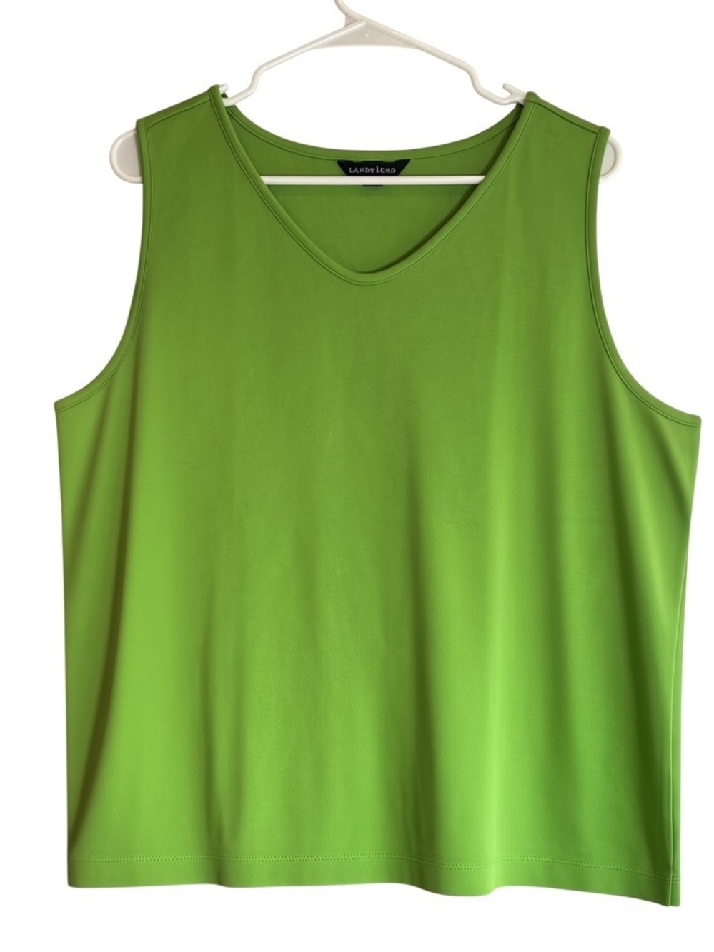 Lands’ End Green Cotton Tank Top XL 18-20 Sleeveless Classic